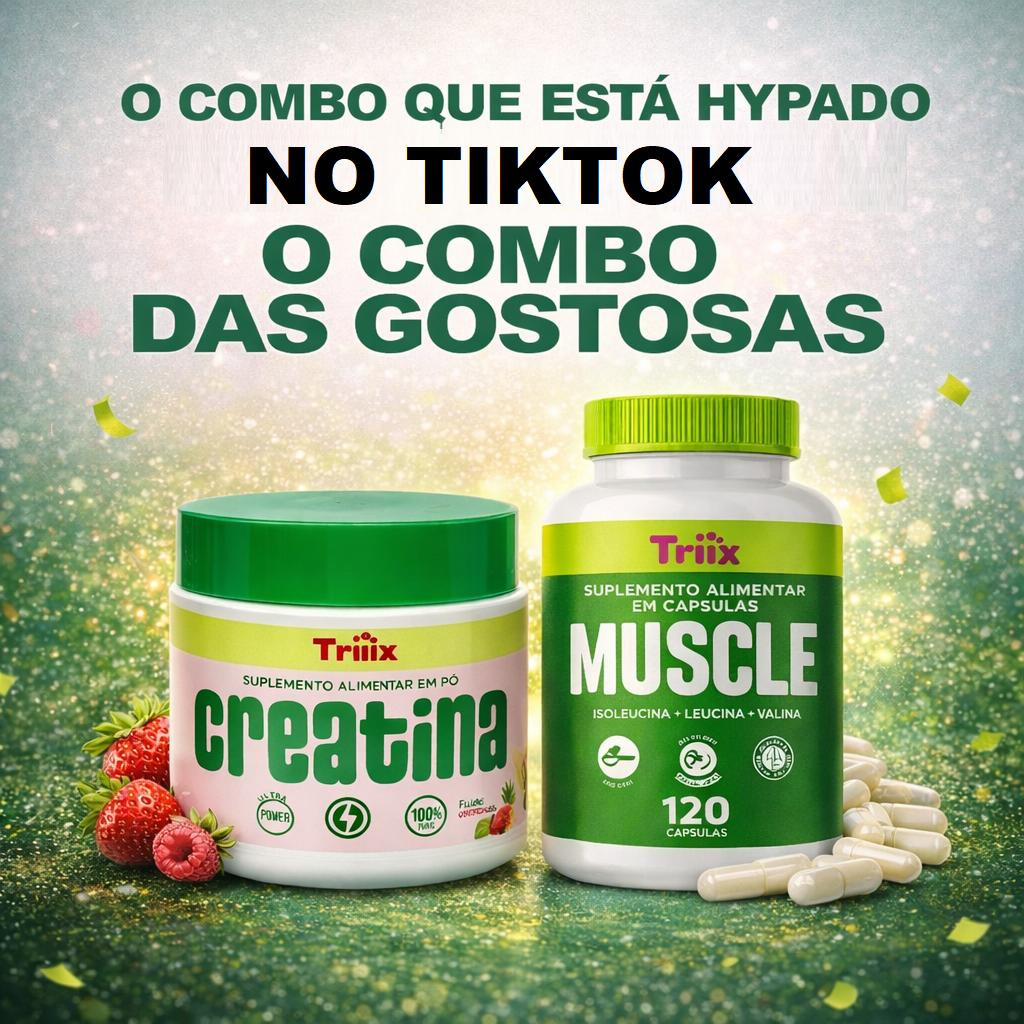 Combo Triiix - 2un Creatina 150g + 1un Muscle 120 Capsulas
