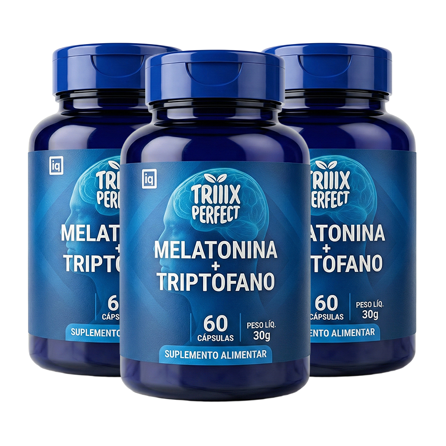 Triiix Melatonina + Triptofano – Sono Profundo, Relaxamento