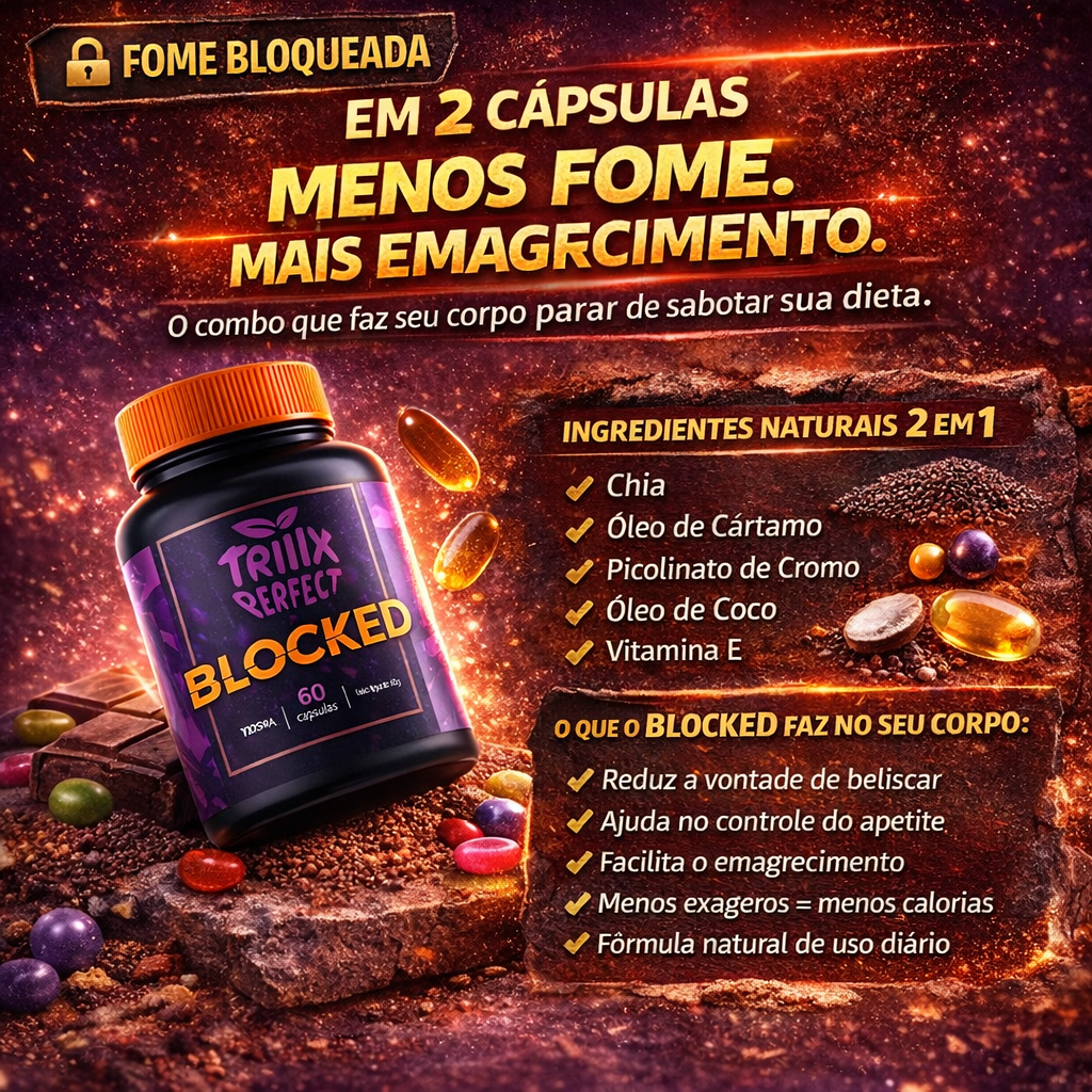Triiix Blocked – Inibidor de Apetite e Emagrecedor Natural