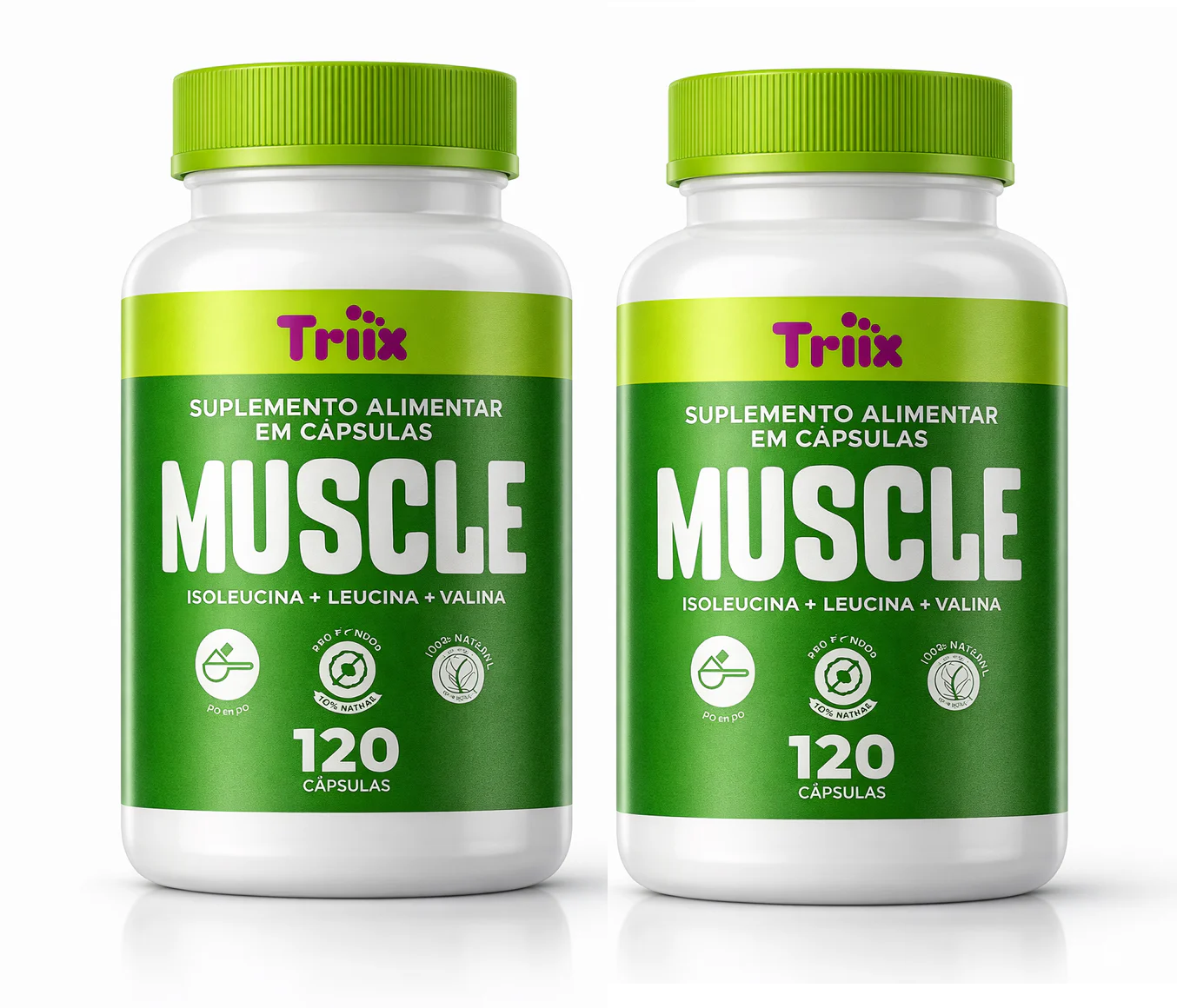 Muscle da Triiix Com Aminoácidos + Bcaa concentrado 120 capsulas