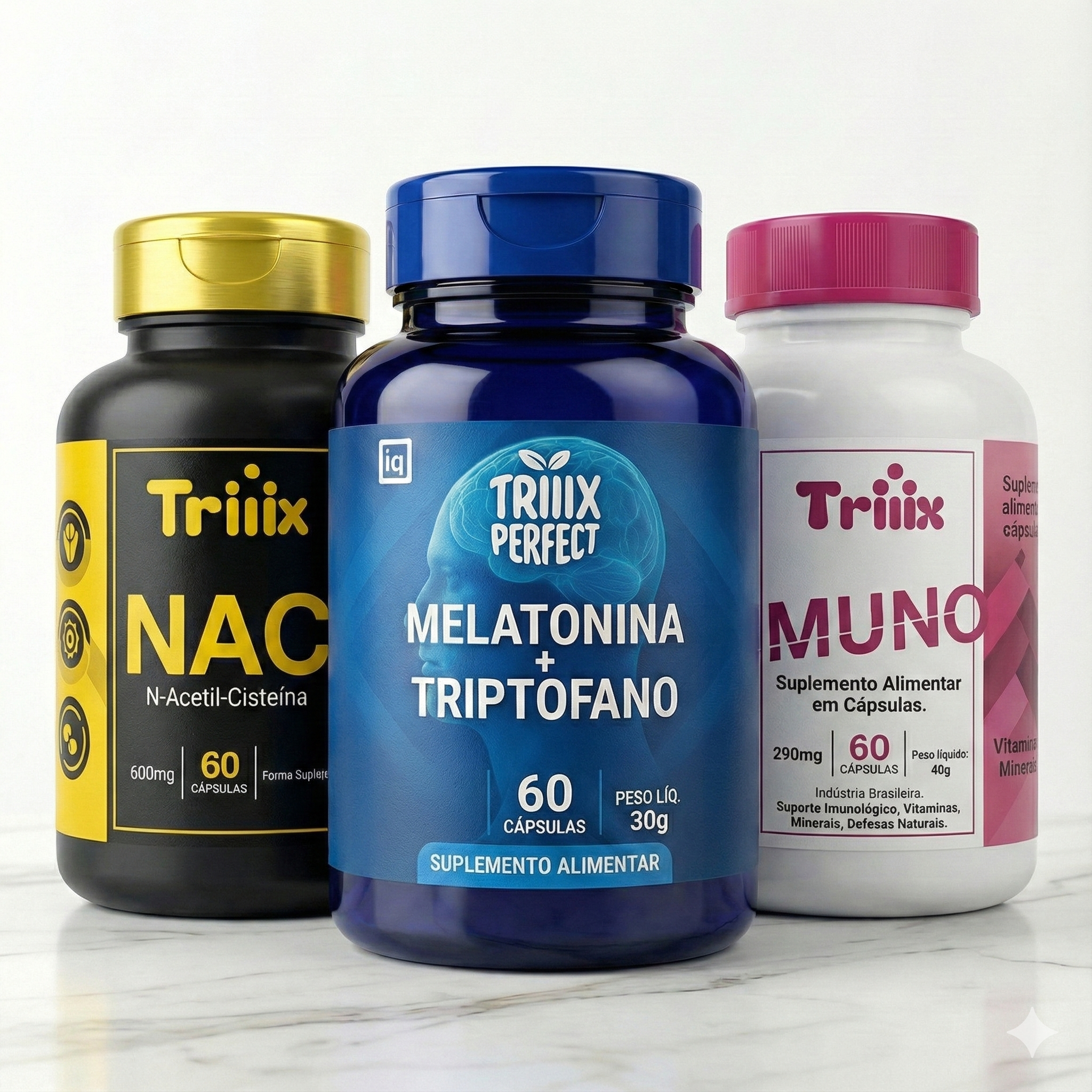 Triiix Bem Estar | Imuno + Nac + Metalonina-Triptofano