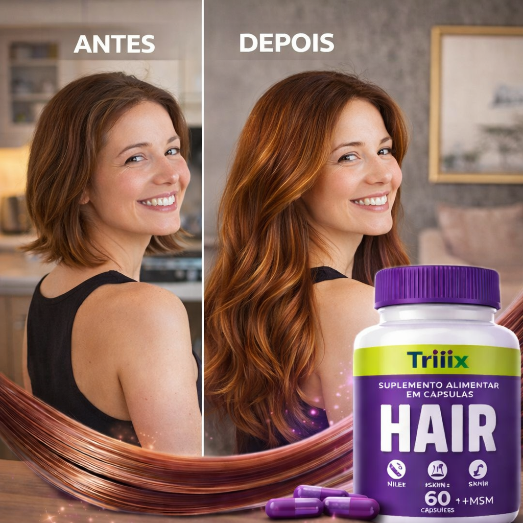 Triiix Hair - 15 Ativos Premium a Vitaminha Capilar da Triiix
