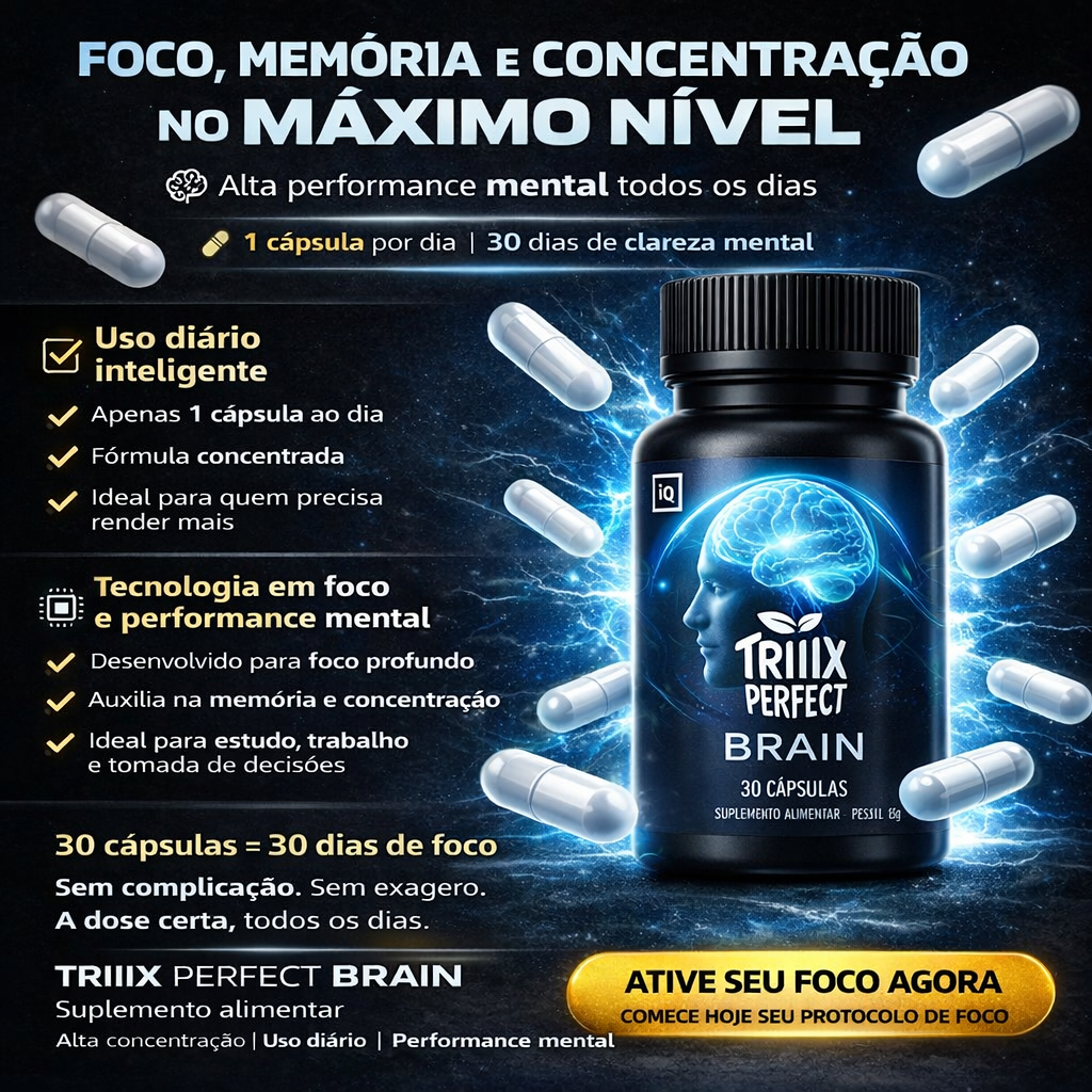 Triiix Brain – Foco, Concentração e Clareza Mental