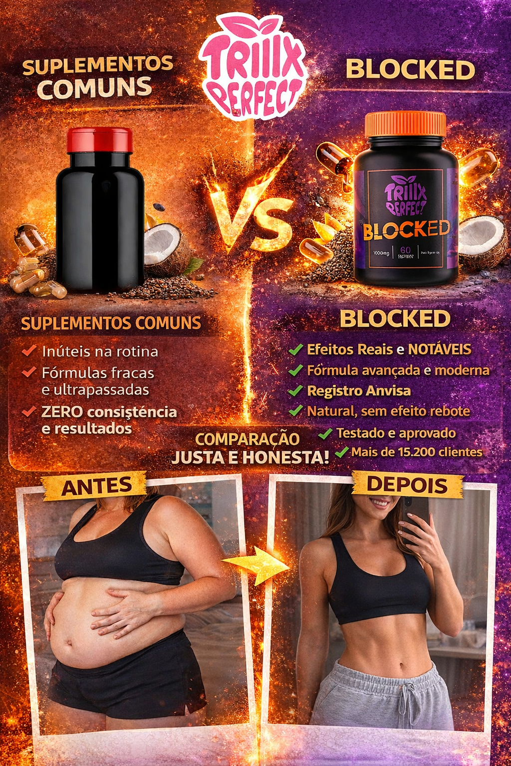 Triiix Blocked – Inibidor de Apetite e Emagrecedor Natural