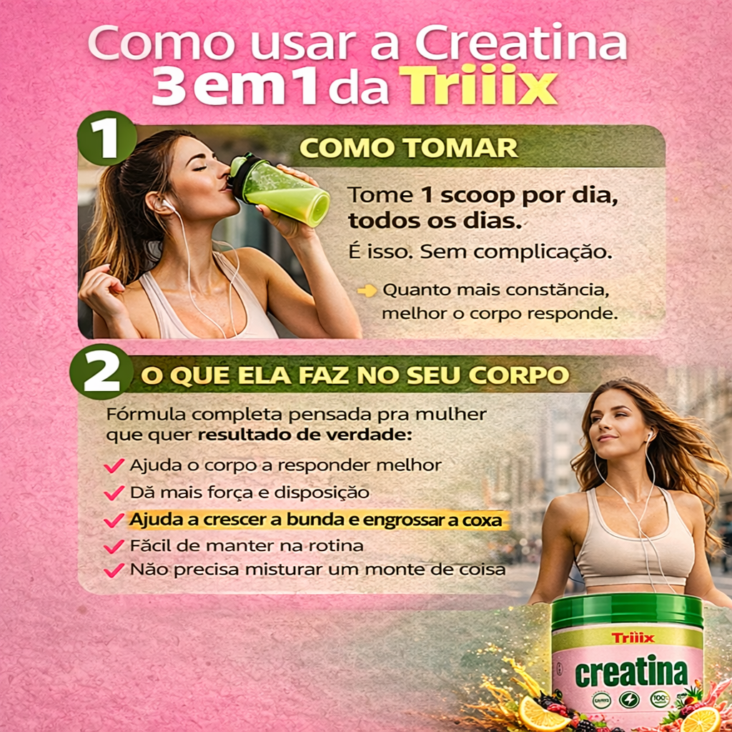 Creatina 3 em 1 da Triiix Perfect - Aminoácidos + Pré Treino + Creatina 150 Gramas