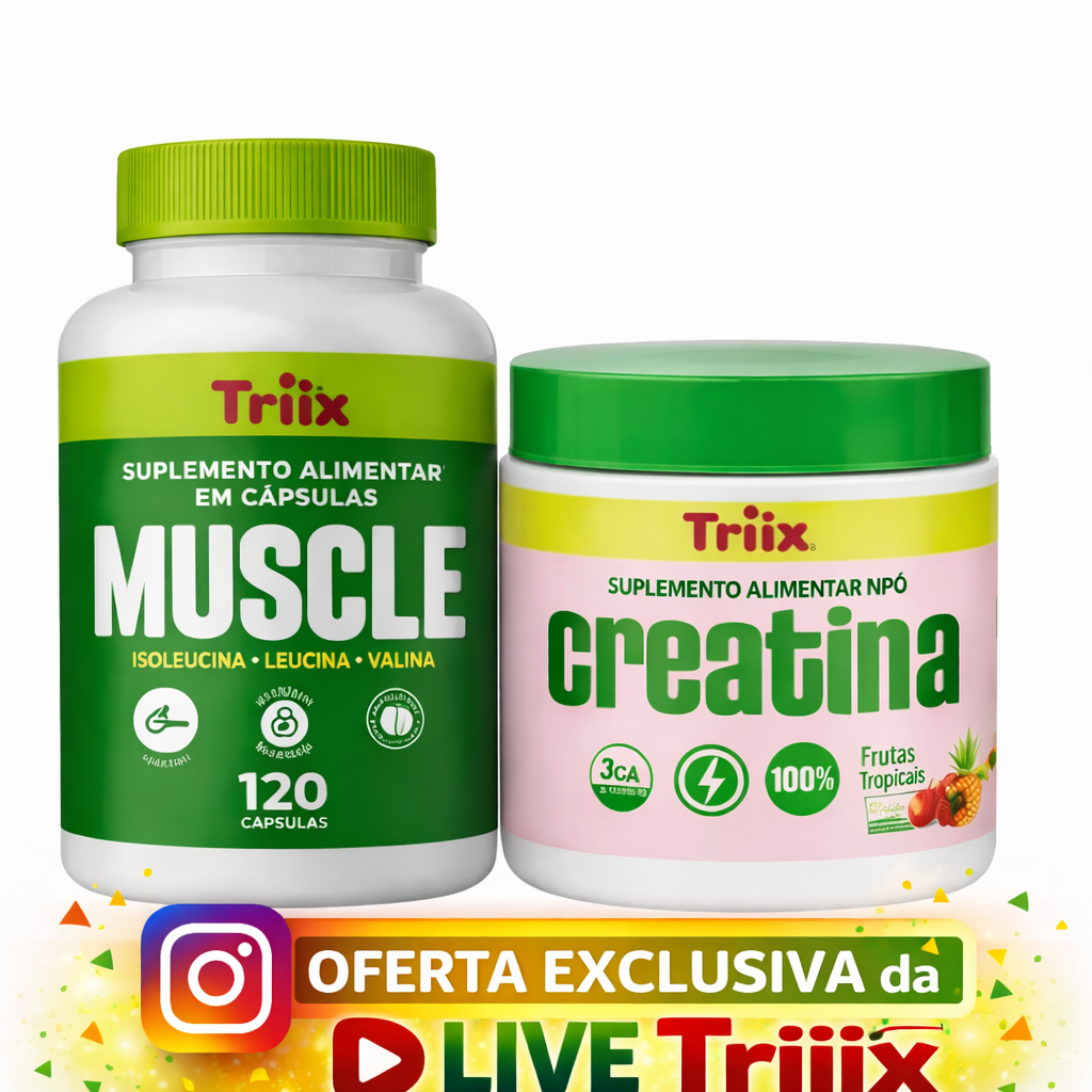 OFERTA LIVE Combo Triiix - 1un Creatina 150g + 1un Muscle 120 Capsulas