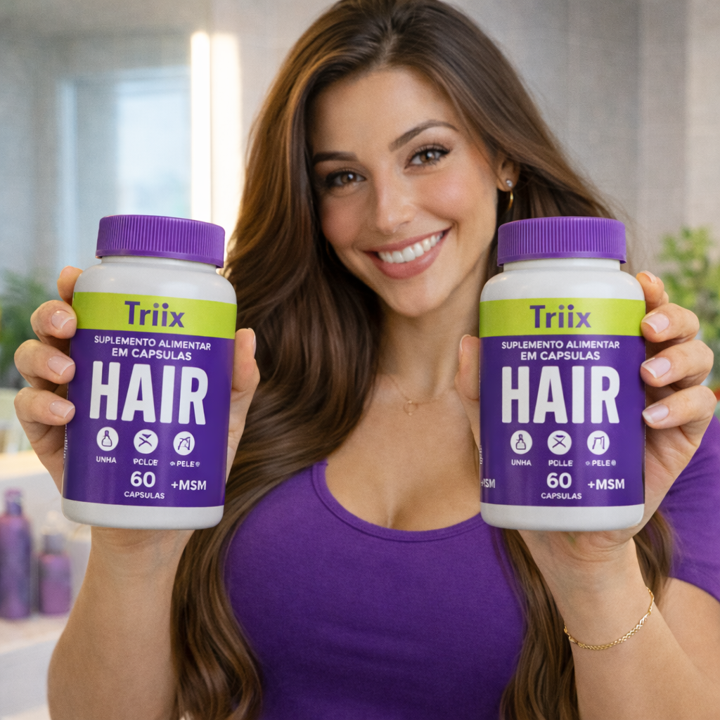 Triiix Hair - 15 Ativos Premium a Vitaminha Capilar da Triiix