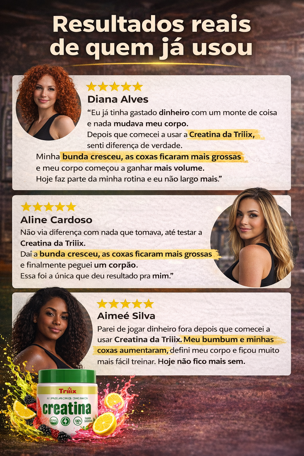 Creatina 3 em 1 da Triiix Perfect - Aminoácidos + Pré Treino + Creatina 150 Gramas