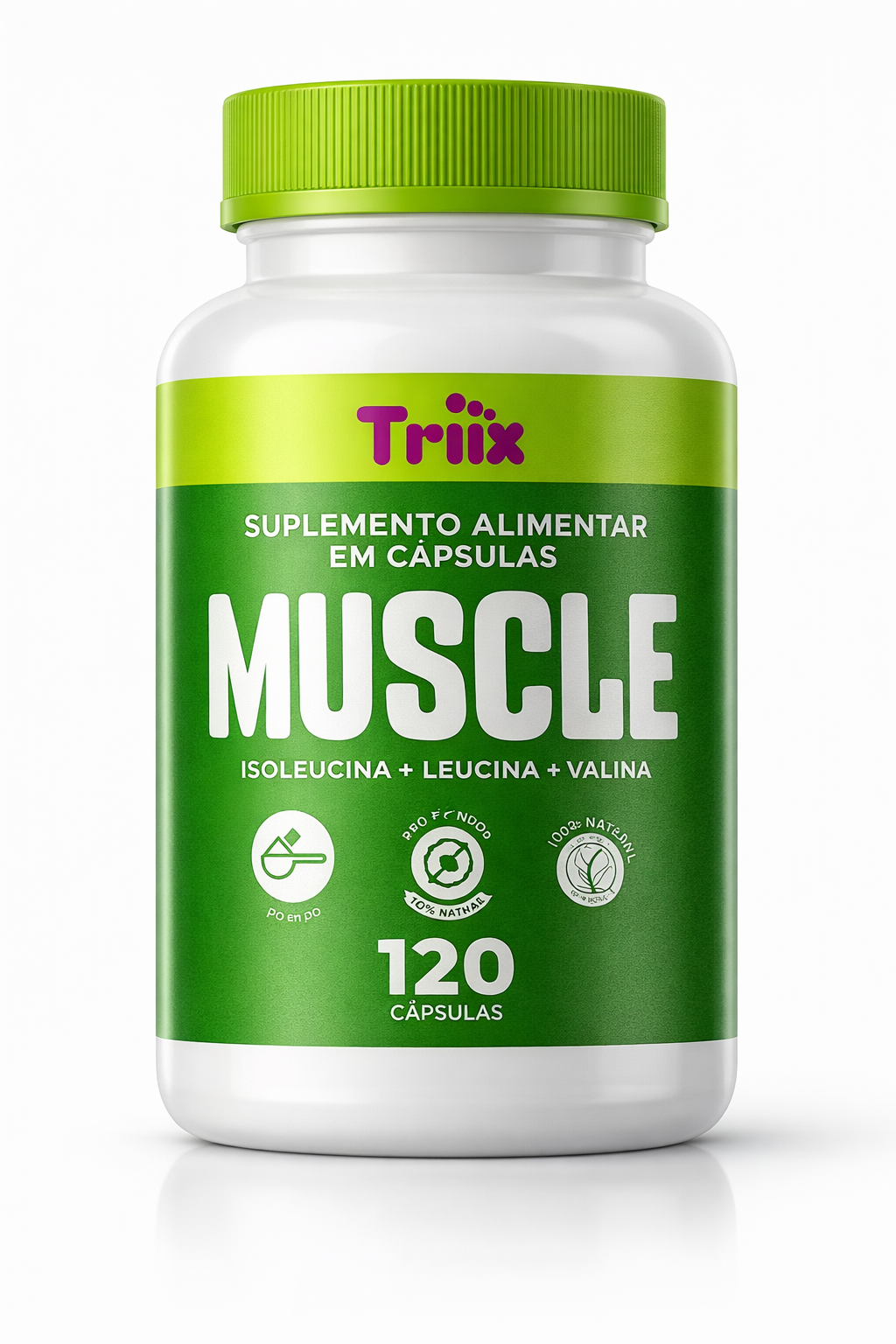 Muscle da Triiix Com Aminoácidos + Bcaa concentrado 120 capsulas
