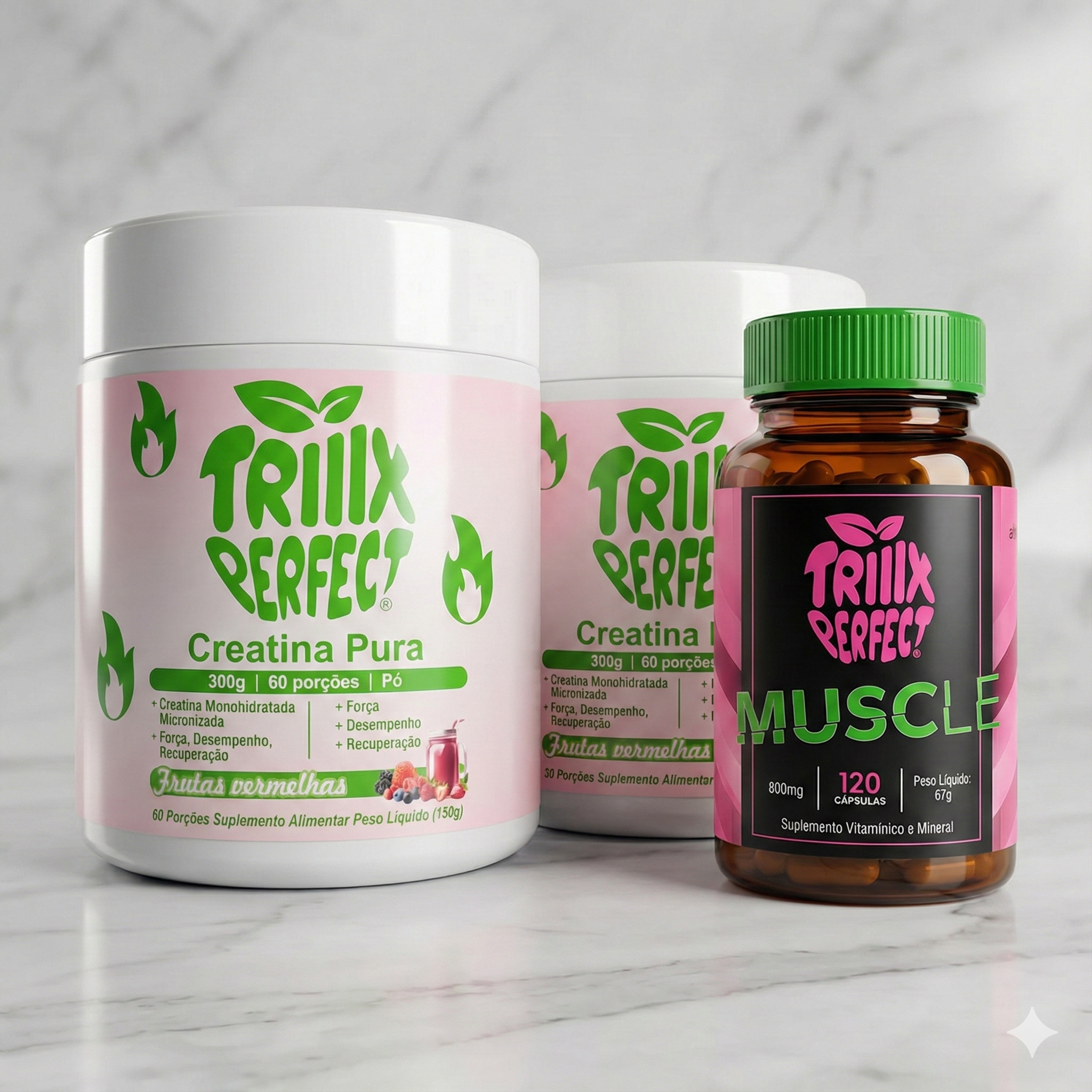 Triiix Gostosa Pro Max | 2 Creatinas + 1 Muscle